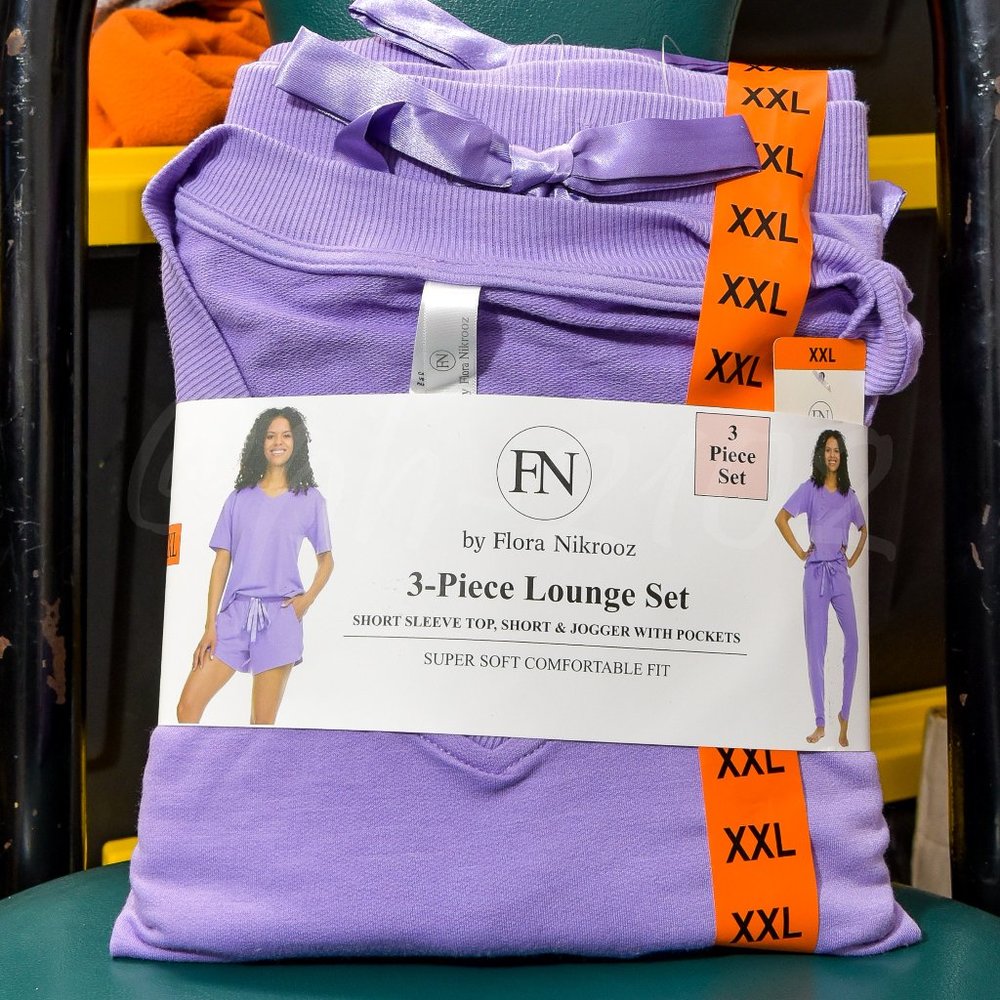 size XXL FN BY‎ Flora Nikrooz Ladies 3-piece Lounge Set PURPLE